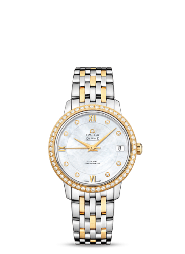 Omega De Ville Prestige Co-Axial 32.7 Stainless Steel / Yellow Gold / Diamond / MOP / Bracelet